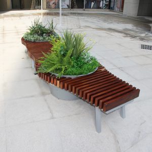 不锈钢景观花盆组合座椅，自然纯净绿色生活!
