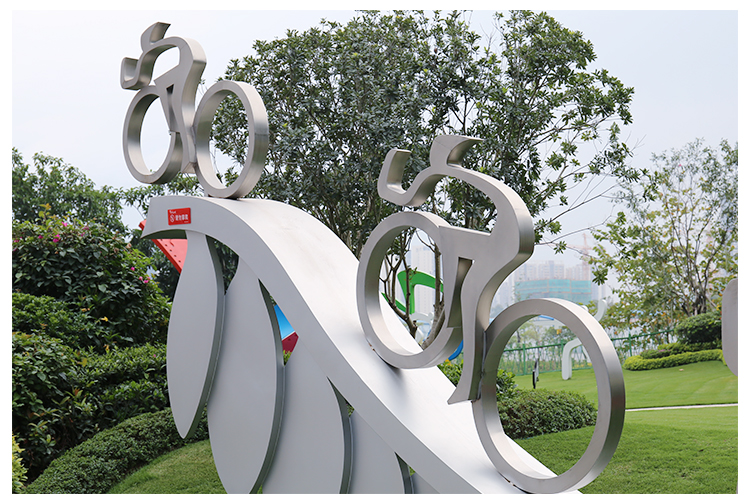 自行车不锈钢景观校园广场雕塑