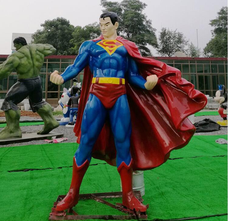 玻璃钢超人人物广场雕塑