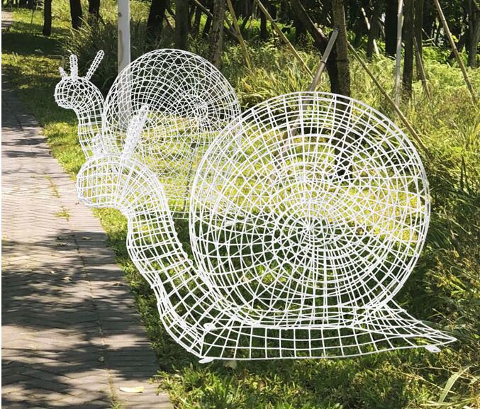 不锈钢镂空蜗牛雕塑摆件，让灵魂跟上你的脚步!