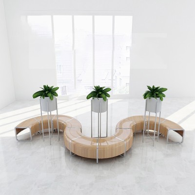 不锈钢金属弧形坐凳创意景观艺术休闲座椅