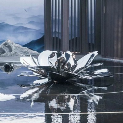 不锈钢荷花景观广场雕塑