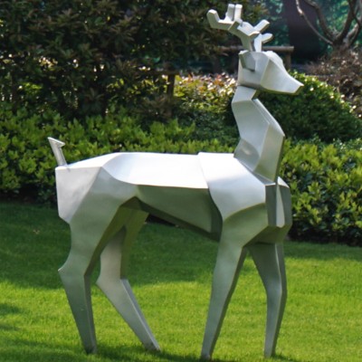 不锈钢动物鹿景观广场校园雕塑
