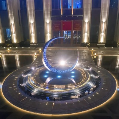 不锈钢环形景观广场雕塑