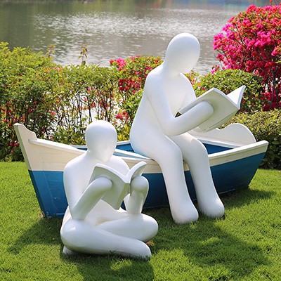 玻璃钢读书小人学校广场雕塑