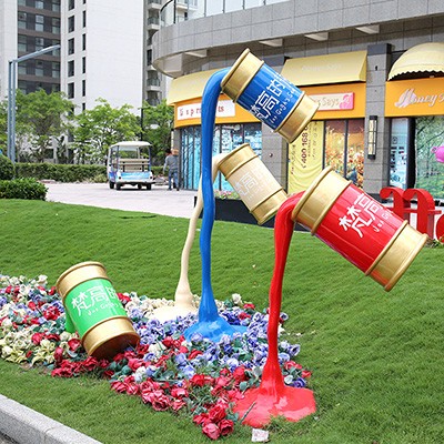 玻璃钢油漆桶颜料景观广场雕塑