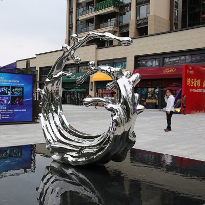 不锈钢浪花城市景观广场雕塑