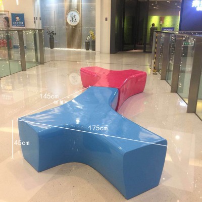 Y字型玻璃钢坐凳户外景观商场写字楼休闲椅