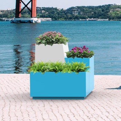 户外玻璃钢艺术花箱市政绿化工程景观花盆