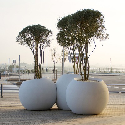 玻璃钢户外圆形花盆绿植种植盆