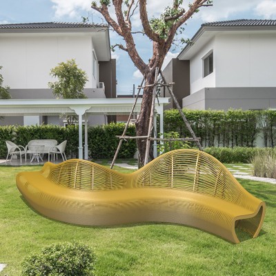 不锈钢S型座椅镂空异形坐凳