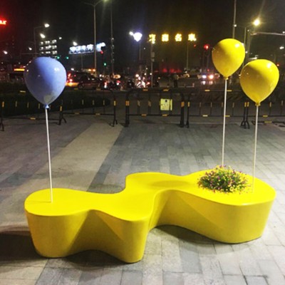 玻璃钢气球花盆休闲椅户外广场景观雕塑座椅