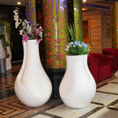 玻璃钢花盆组合商场酒店展厅圆形大花瓶