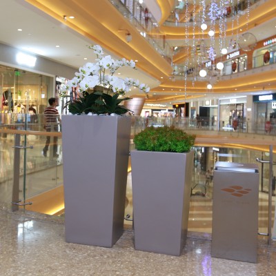 四方形玻璃钢酒店花盆别墅庭院长方形高身花器