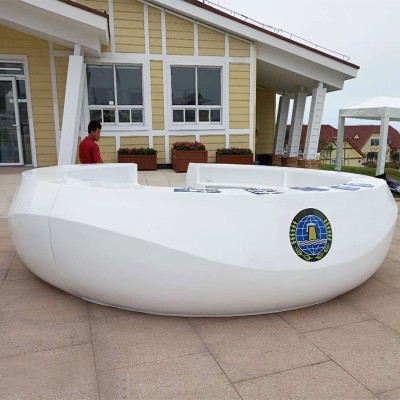 玻璃钢大型展台圆形服务台吧台