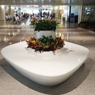 玻璃钢机场大厅花盆商场公共区花器