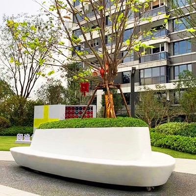 玻璃钢GRC树池坐凳移动户外异形景观花坛座椅