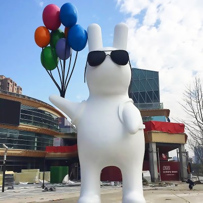 玻璃钢兔子雕塑动物广场公园小区摆件