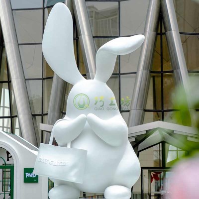 玻璃钢长耳兔子雕塑景观广场动物摆件