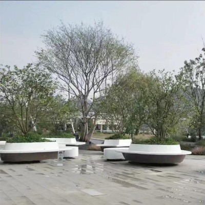 GRC景观花坛坐凳圆形艺术树池