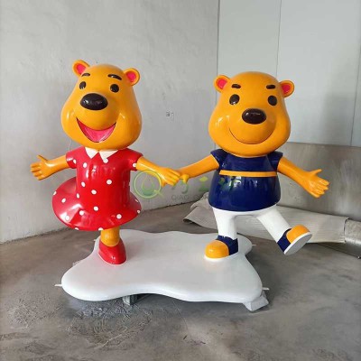 玻璃钢卡通雕塑公仔形象小品摆件