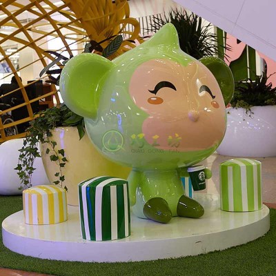 商场玻璃钢雕塑卡通形象IP公仔摆件