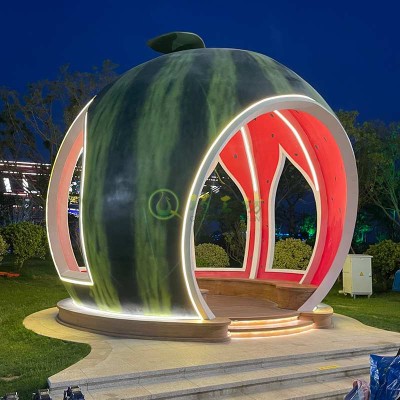 玻璃钢水果屋雕塑西瓜景观艺术造型摆件