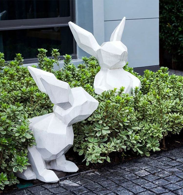 玻璃钢创意兔子户外动物景观雕塑