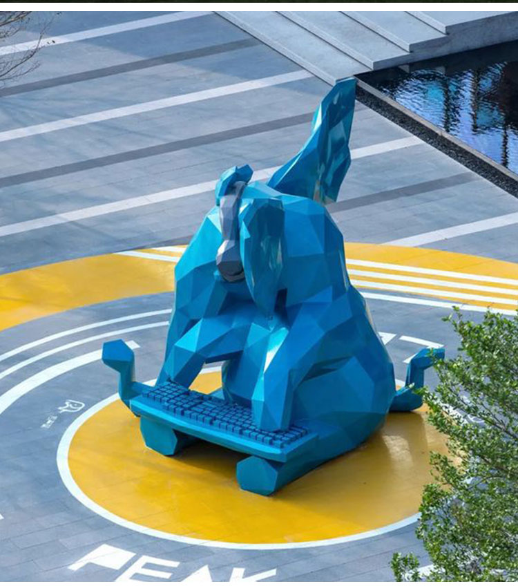 玻璃钢小象动物创意景观广场雕塑