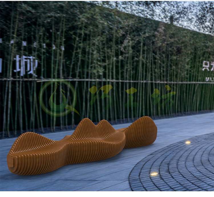 木质异形景观坐凳商场公园广场创意座椅