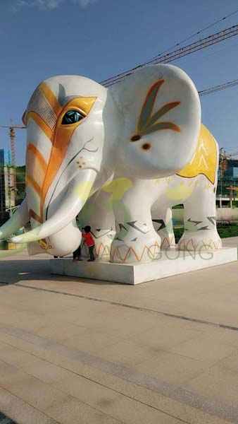 玻璃钢大象雕塑户外大型动物摆件售楼部广场公园林迎宾装饰品