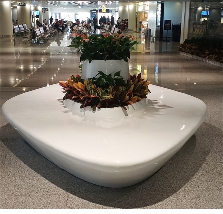 玻璃钢机场大厅花盆商场公共区花器