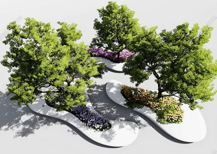 玻璃钢GRC景观树池坐凳异形创意花坛 玻璃钢GRC景观树池坐凳异形创意花坛