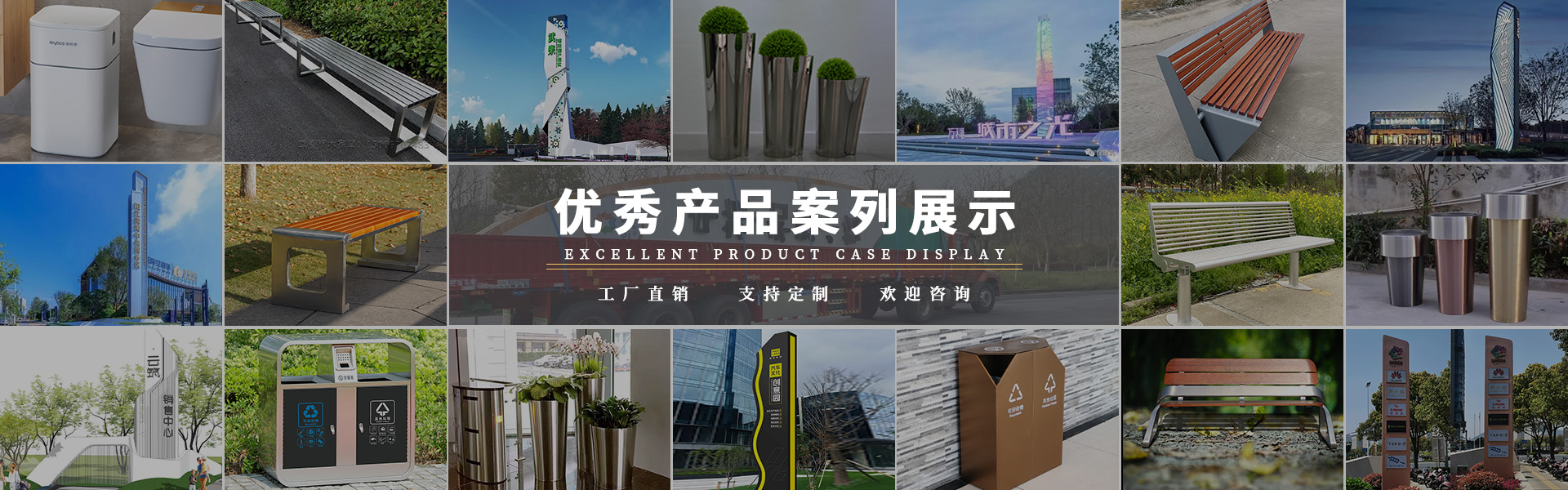 不锈钢双分类垃圾桶金属广场小区果皮箱