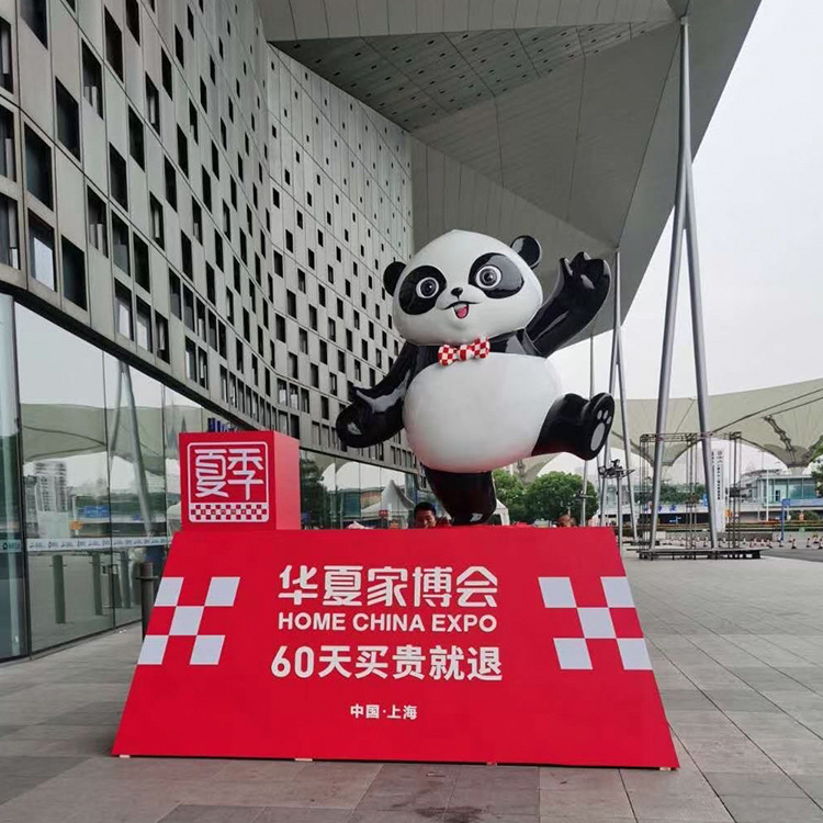 玻璃钢卡通大熊猫雕塑动物景观小品摆件 玻璃钢卡通大熊猫雕塑动物景观小品摆件