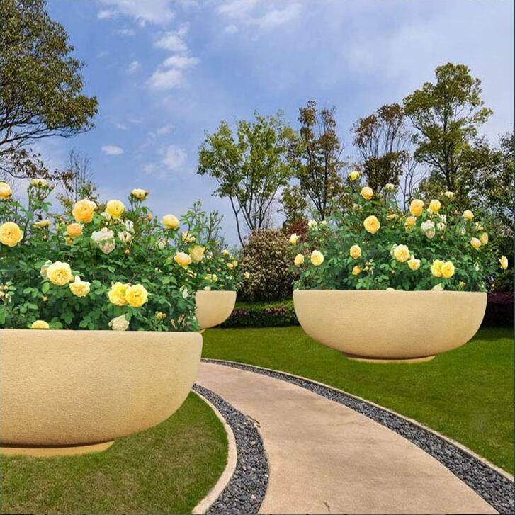 GRC花盆户外景观艺术花钵混凝土花器 GRC花盆户外景观艺术花钵混凝土花器