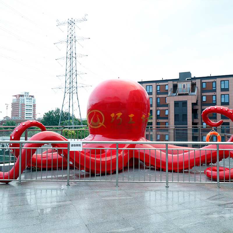玻璃钢大型章鱼造型雕塑商业广场楼顶景观摆件