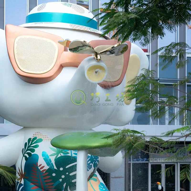 玻璃钢大象雕塑IP形象主题景观艺术摆件 玻璃钢大象雕塑IP形象主题景观艺术摆件