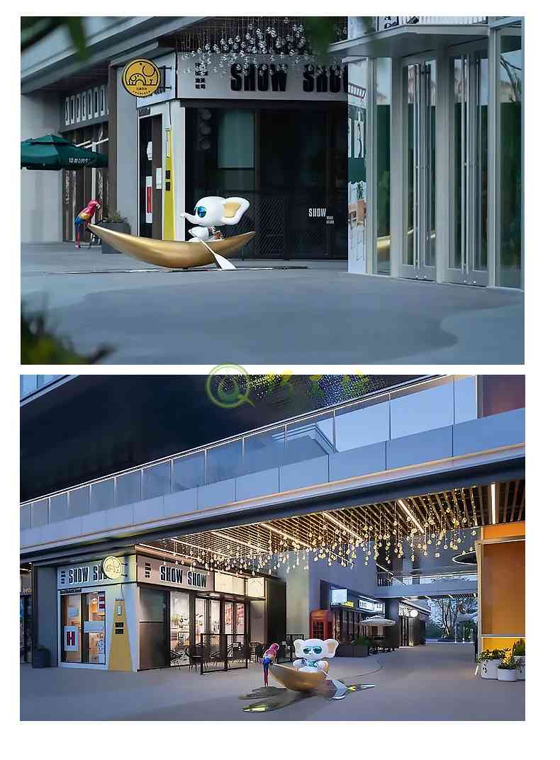 玻璃钢大象雕塑IP形象主题景观艺术摆件 玻璃钢大象雕塑IP形象主题景观艺术摆件