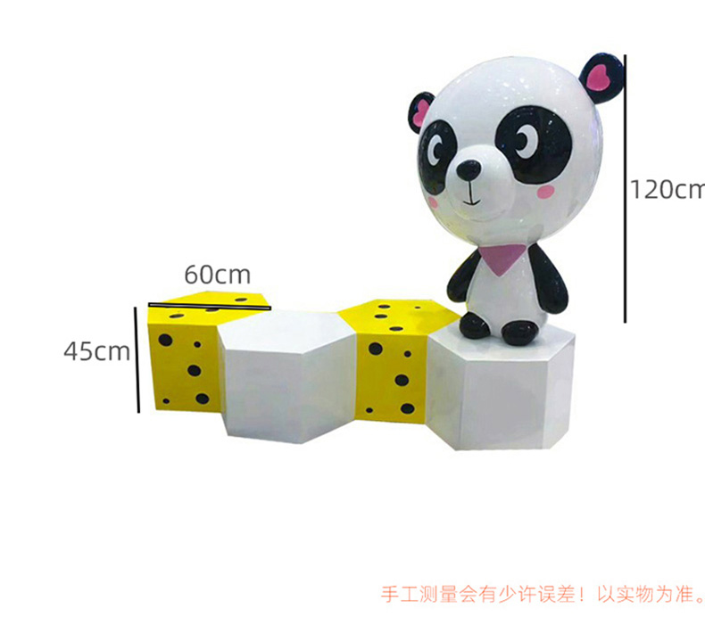 玻璃钢熊猫雕塑坐凳异形商场景观摆件 玻璃钢熊猫雕塑坐凳异形商场景观摆件