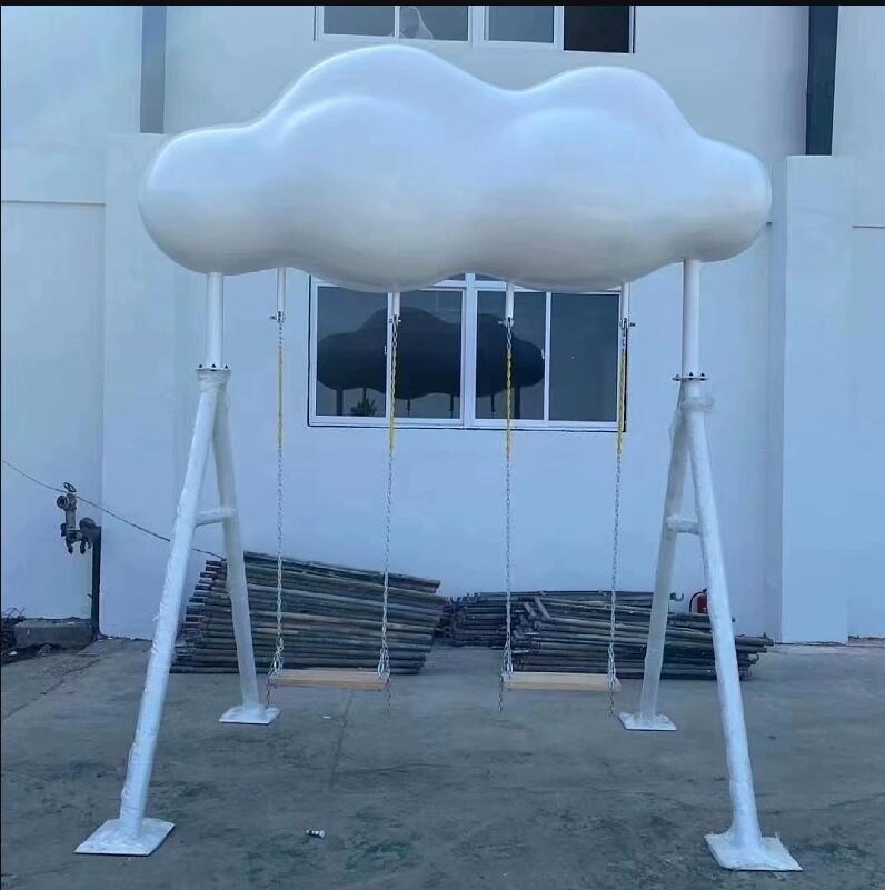 不锈钢网红云朵雕塑美陈景观摆件 不锈钢网红云朵雕塑美陈景观摆件