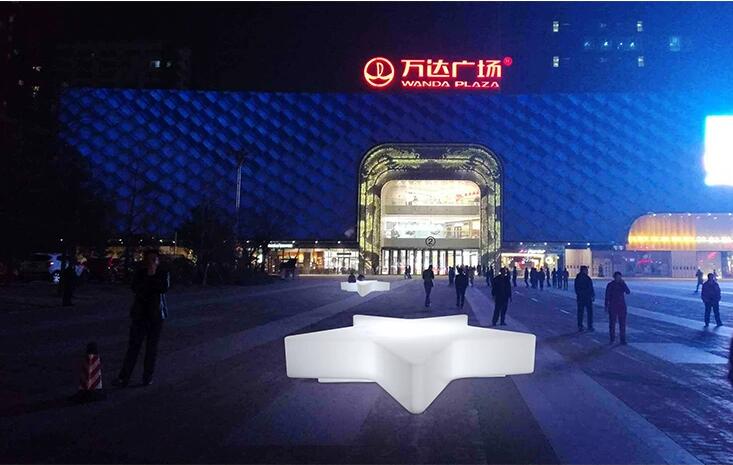 发光五角星坐凳户外景观网红打卡美陈 发光五角星坐凳户外景观网红打卡美陈