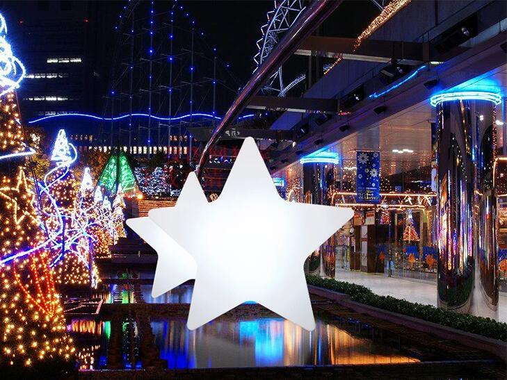 发光五角星坐凳户外景观网红打卡美陈 发光五角星坐凳户外景观网红打卡美陈