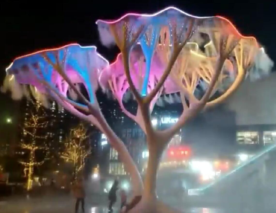 发光树雕塑网红互动美陈打卡艺术设备