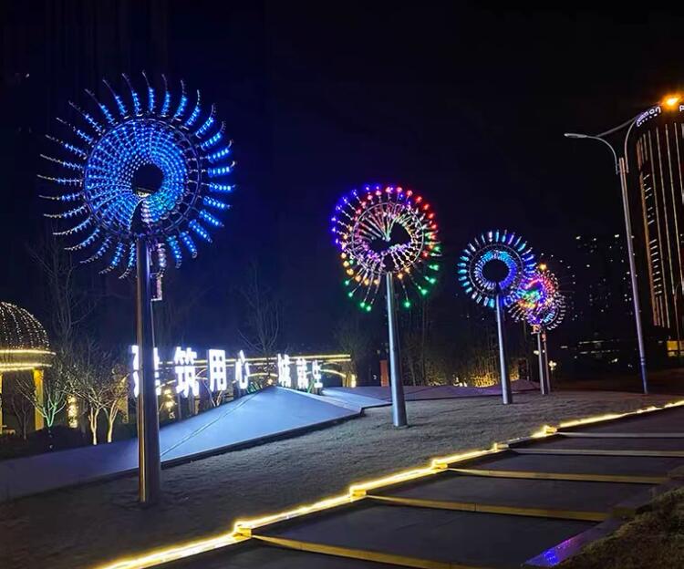 发光风动雕塑不锈钢网红艺术打卡美陈设备 发光风动雕塑不锈钢网红艺术打卡美陈设备