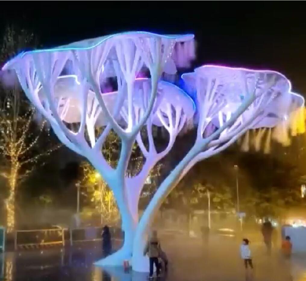 发光树雕塑网红互动美陈打卡艺术设备