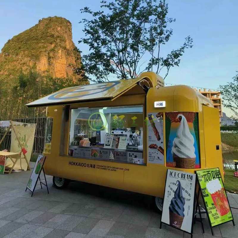 网红街景餐车不锈钢异形景观摆摊车 网红街景餐车不锈钢异形景观摆摊车