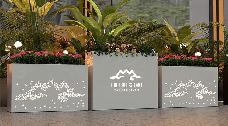 不锈钢花箱长方形市政景观工程花盆 不锈钢花箱长方形市政景观工程花盆