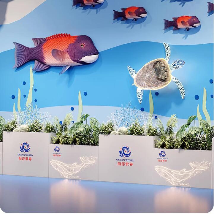 不锈钢长方形花盆景观街区艺术花箱 不锈钢长方形花盆景观街区艺术花箱
