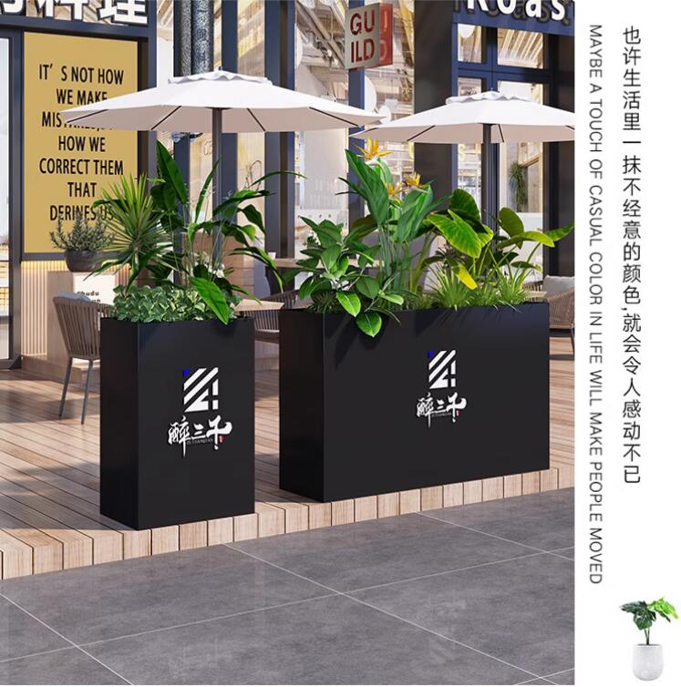 不锈钢户外景观花盆长条形市政花箱 不锈钢户外景观花盆长条形市政花箱